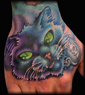 Looking for unique  Tattoos? Black cat hand